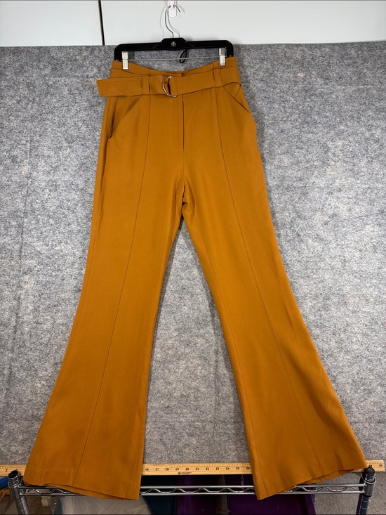 A.L.C. Pants - A.L.C. Foster Belted Flare Pants Mustard Size 10 Quiet Luxury Chic Office Career